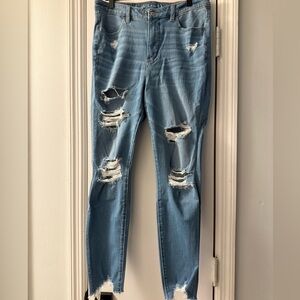 American Eagle Distressed Hi-Rise Jeggings sz12